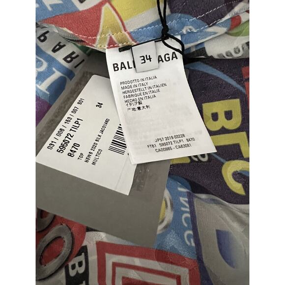 Balenciaga Women's News 2020 Silk Jacquard 2020 Blouse Shirt size 34 NWT - Picture 5 of 5